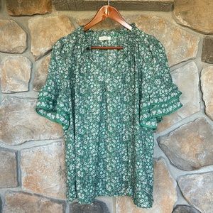 Max Studio Flutter Sleeve Blouse NWOT